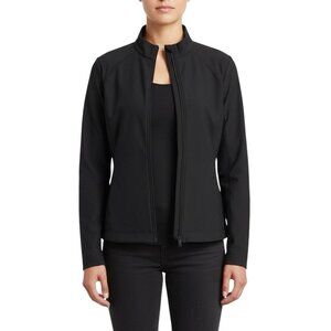 Lucy Womens Black Full-Zip  Jacket Stretch Fabric High Collar With Pockets Sz XL